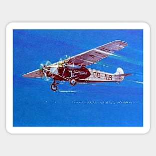 1928 Propellor Airplane Against Blue Sky 1978 Illustration Sticker